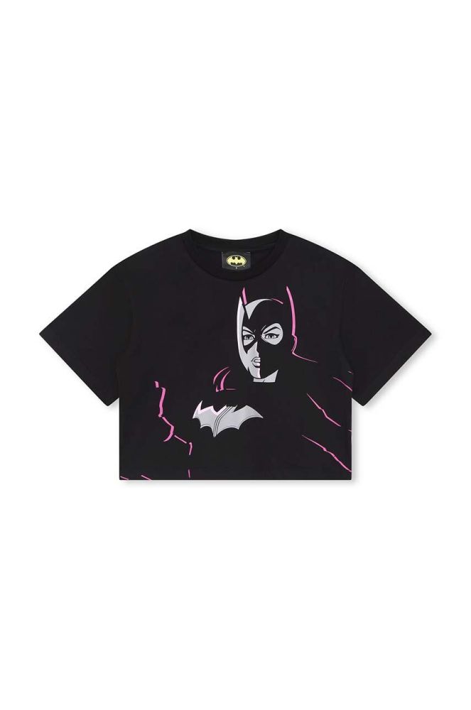 Дитяча бавовняна футболка Dkny x DC Comics колір чорний (3643769)