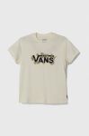 Дитяча бавовняна футболка Vans TRIPPY FLORAL CREW колір бежевий