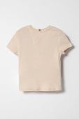 Дитяча бавовняна футболка Tommy Hilfiger колір бежевий (3451834) Дитяча бавовняна футболка Tommy Hilfiger колір бежевий (3451834)