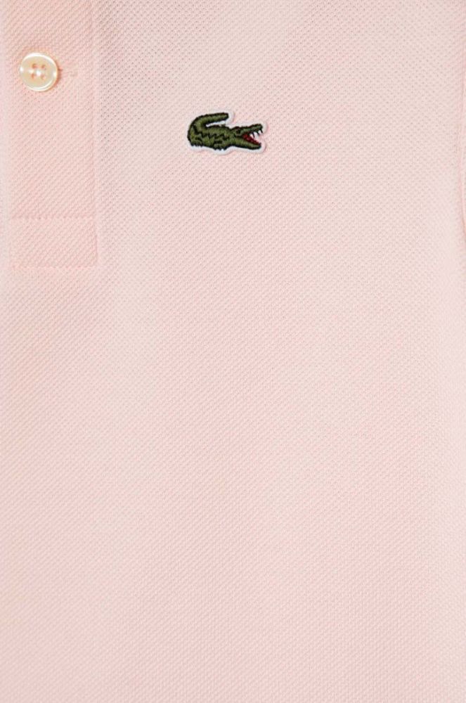 Бавовняне поло Lacoste колір рожевий з коміром фото 3