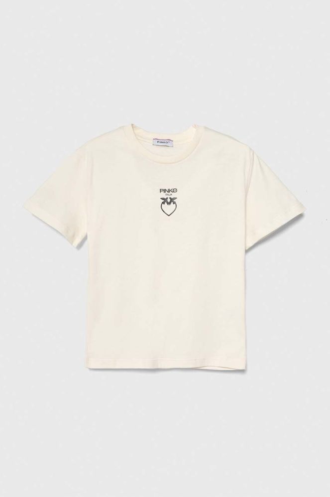 Дитяча бавовняна футболка Pinko Up колір бежевий (3432810)