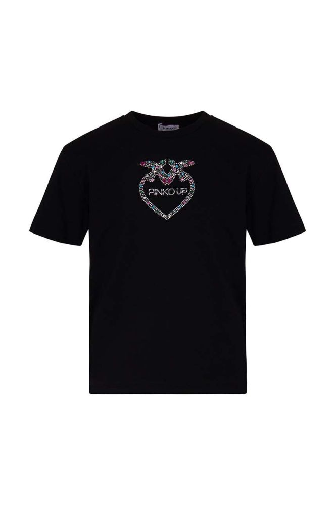 Дитяча бавовняна футболка Pinko Up колір чорний (3432828)