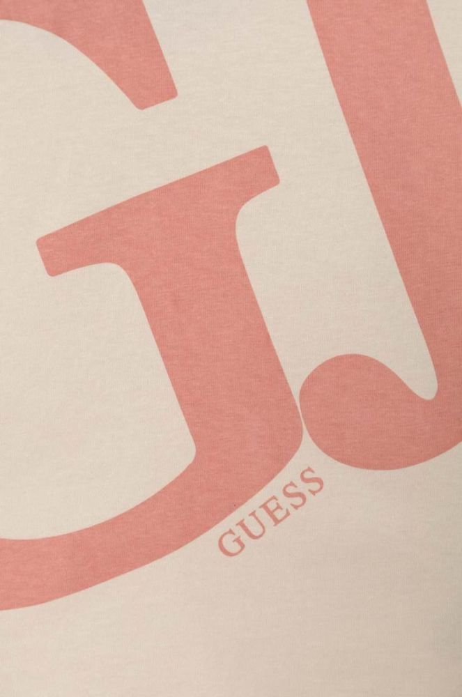 Дитяча бавовняна футболка Guess колір бежевий (3529762) фото 3