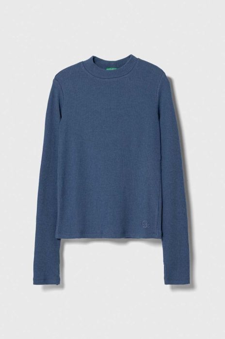 Дитячий лонгслів United Colors of Benetton колір блакитний (3651824) Дитячий лонгслів United Colors of Benetton колір блакитний (3651824)