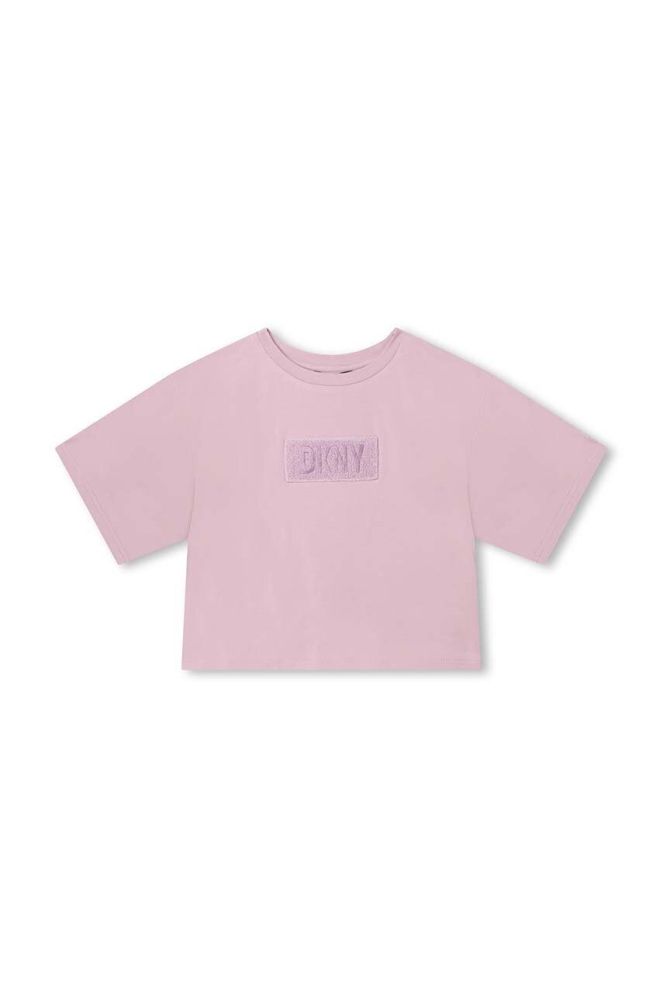 Дитяча футболка Dkny колір фіолетовий з аплікацією (3405119)