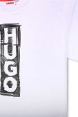 Дитяча бавовняна футболка HUGO колір білий з принтом (3405144)