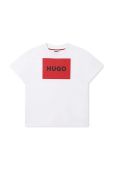 Дитяча бавовняна футболка HUGO колір білий з принтом (3405021)