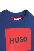 Дитяча бавовняна футболка HUGO з принтом колір блакитний (3405033)