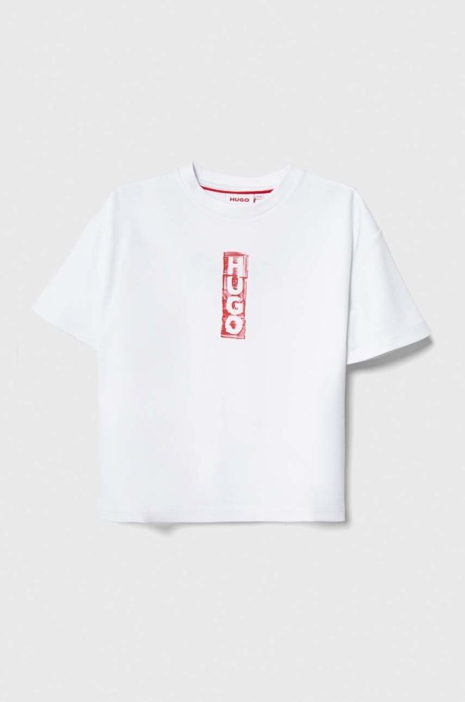 Дитяча футболка HUGO колір білий з принтом (3426476)