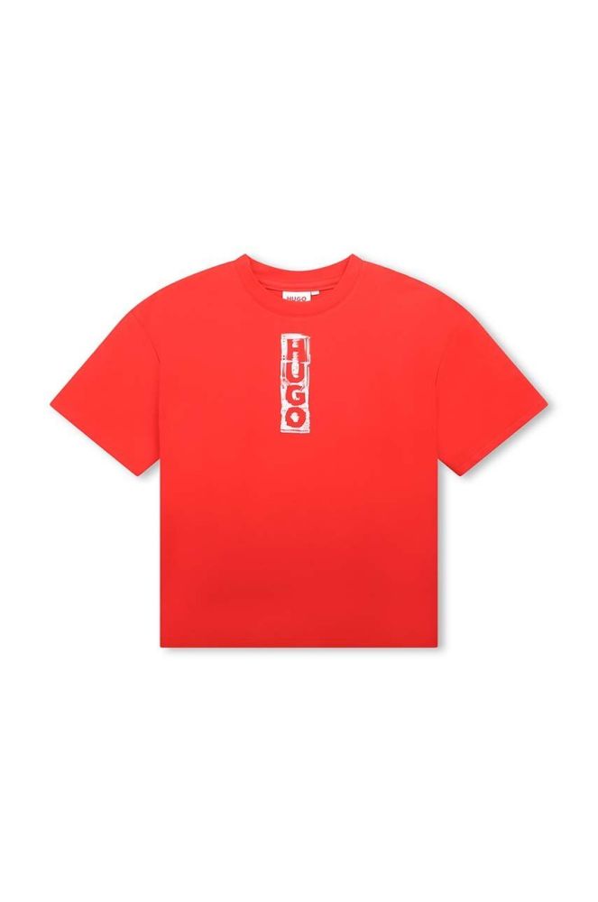 Дитяча футболка HUGO колір бежевий з принтом (3426481)