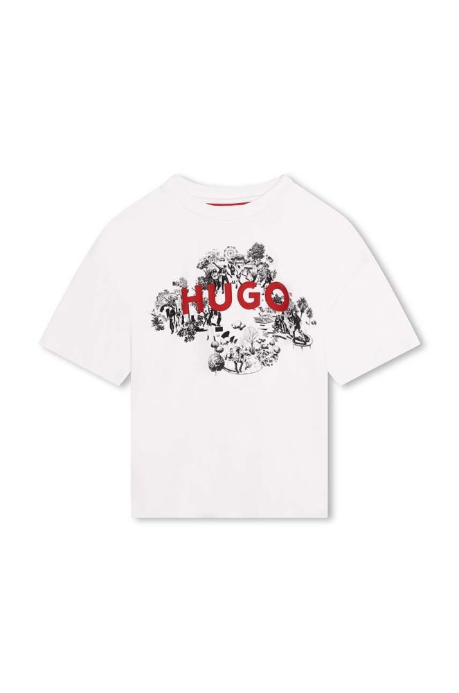 Дитяча футболка HUGO колір білий з принтом (3513103)