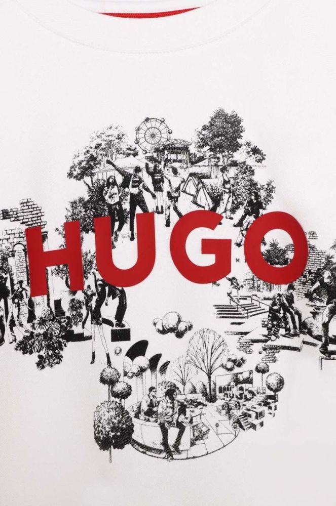 Дитяча футболка HUGO колір білий з принтом (3513103) фото 3