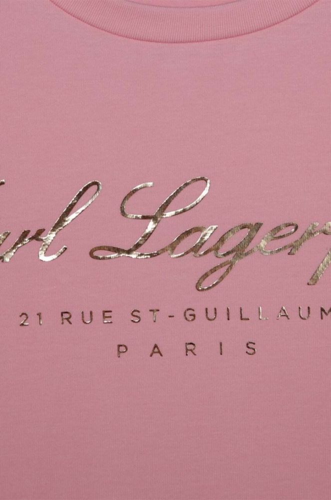 Дитяча футболка Karl Lagerfeld колір рожевий з принтом (3459864) фото 3