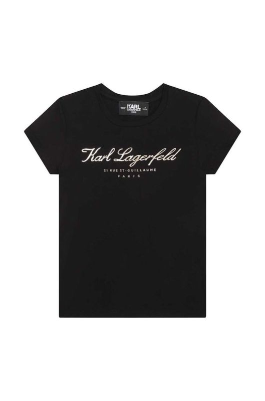 Дитяча футболка Karl Lagerfeld колір чорний з принтом (3459855)
