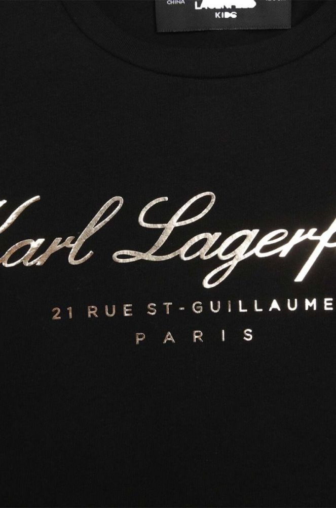 Дитяча футболка Karl Lagerfeld колір чорний з принтом (3459855) фото 3