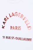 Дитяча бавовняна футболка Karl Lagerfeld колір білий з принтом (3451929)