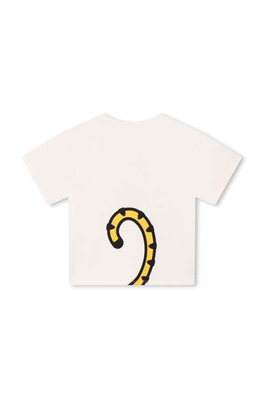 Дитяча бавовняна футболка Kenzo Kids колір бежевий з принтом (3405050) фото 2