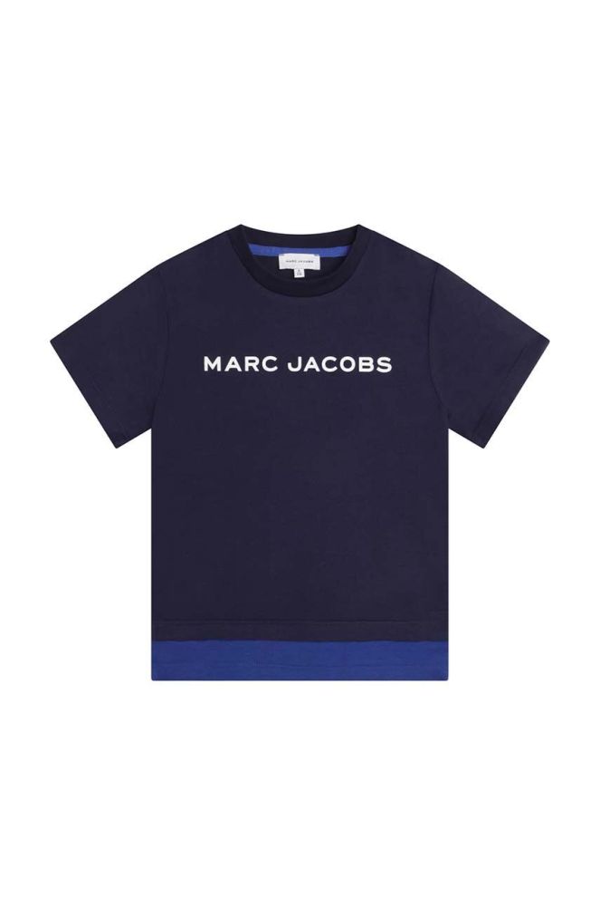 Дитяча бавовняна футболка Marc Jacobs колір синій візерунок (3426524)