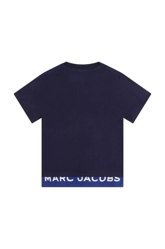 Дитяча бавовняна футболка Marc Jacobs колір синій візерунок (3426533) фото 2