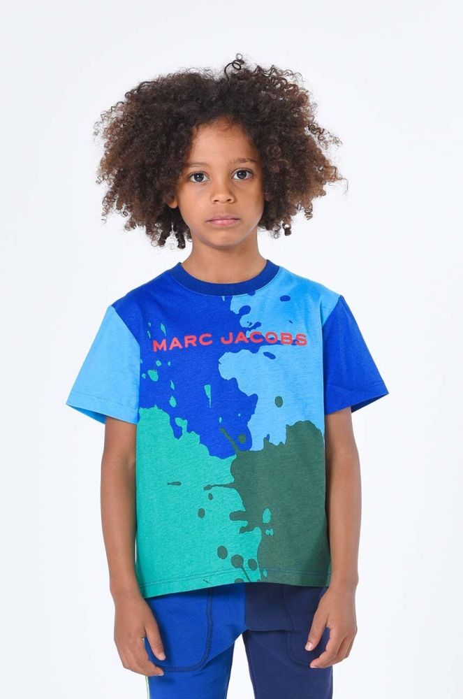 Дитяча бавовняна футболка Marc Jacobs колір зелений візерунок (3426545)