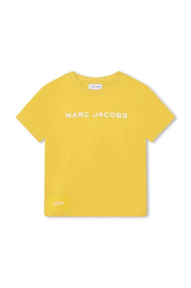 Дитяча бавовняна футболка Marc Jacobs колір жовтий з принтом (3422383)