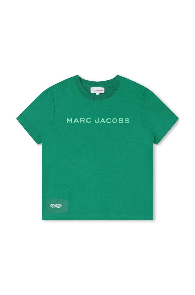 Дитяча бавовняна футболка Marc Jacobs колір зелений з принтом (3422388)