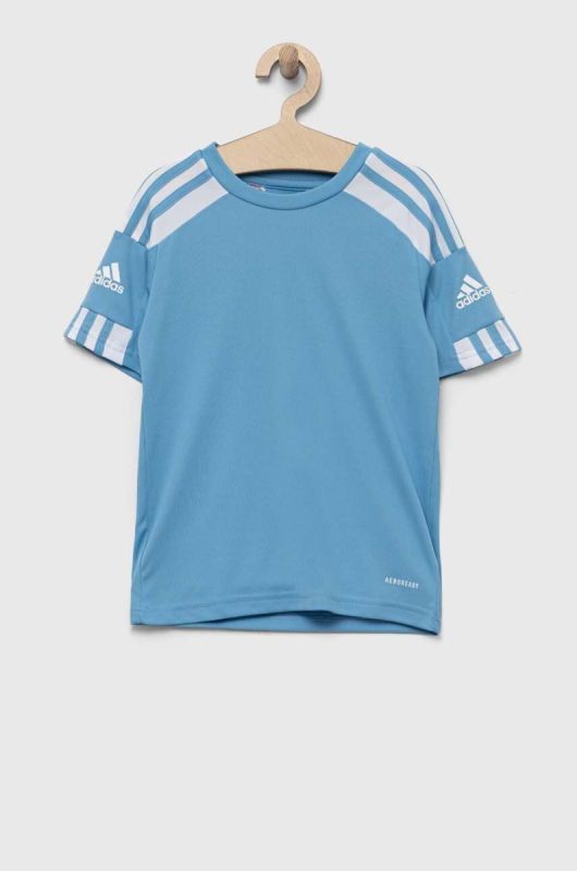Дитяча футболка adidas Performance візерунок колір блакитний
