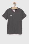 Дитяча бавовняна футболка adidas Performance ENT22 TEE Y колір сірий з аплікацією