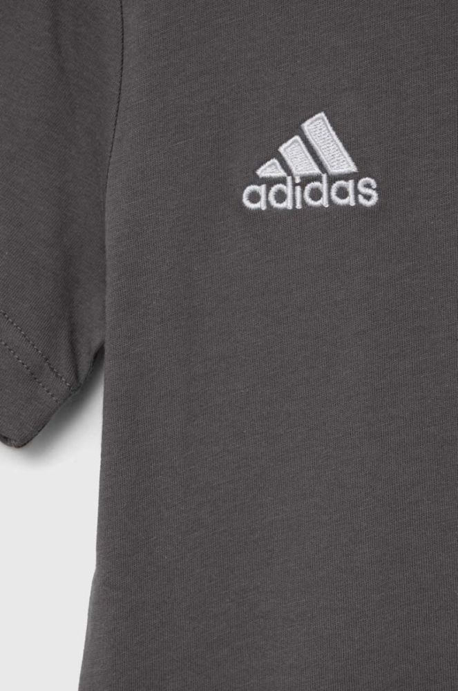 Дитяча бавовняна футболка adidas Performance ENT22 TEE Y колір сірий з аплікацією фото 3