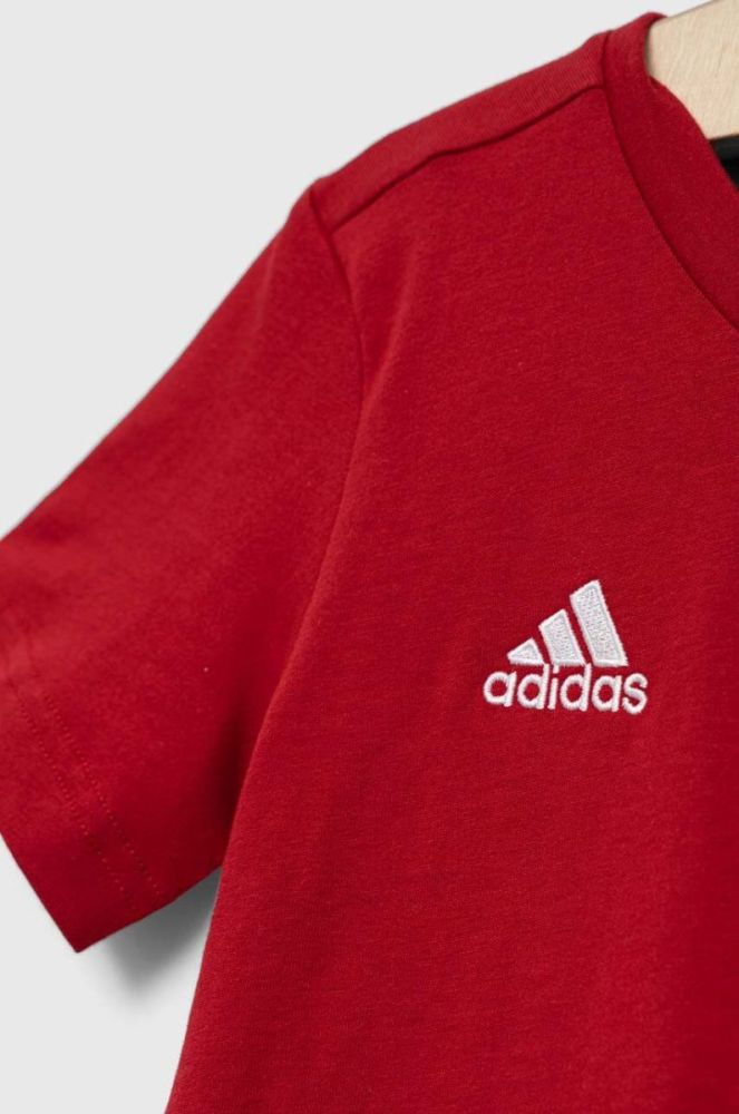 Дитяча бавовняна футболка adidas Performance ENT22 TEE Y колір червоний однотонна фото 3