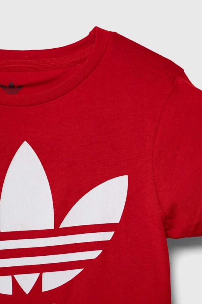Дитяча бавовняна футболка adidas Originals TREFOIL колір червоний з принтом фото 4