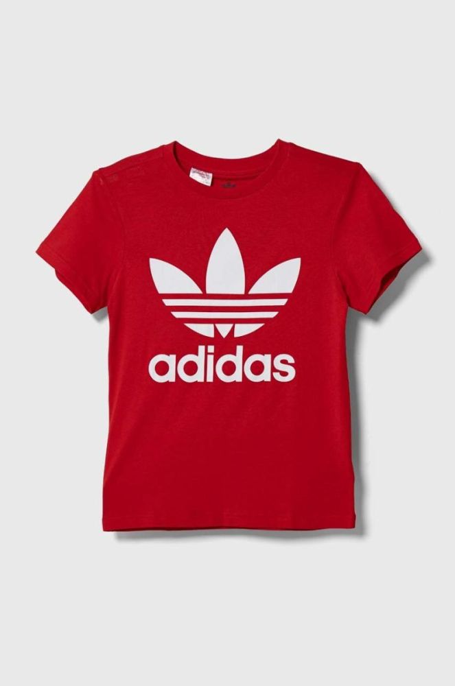 Бавовняна футболка adidas Originals TREFOIL колір червоний з принтом фото 2