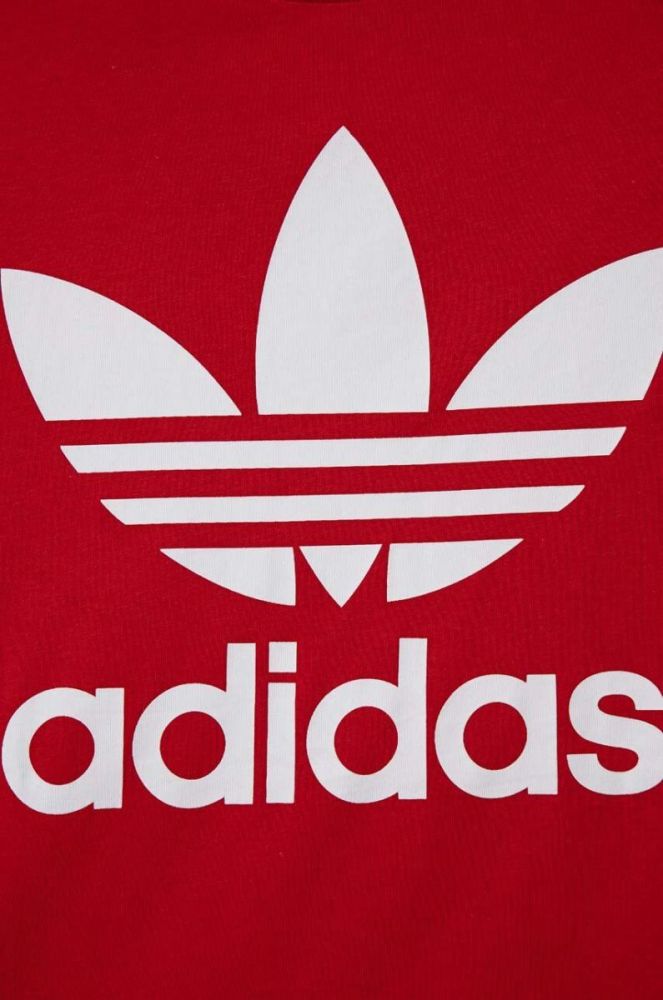 Бавовняна футболка adidas Originals TREFOIL колір червоний з принтом фото 4