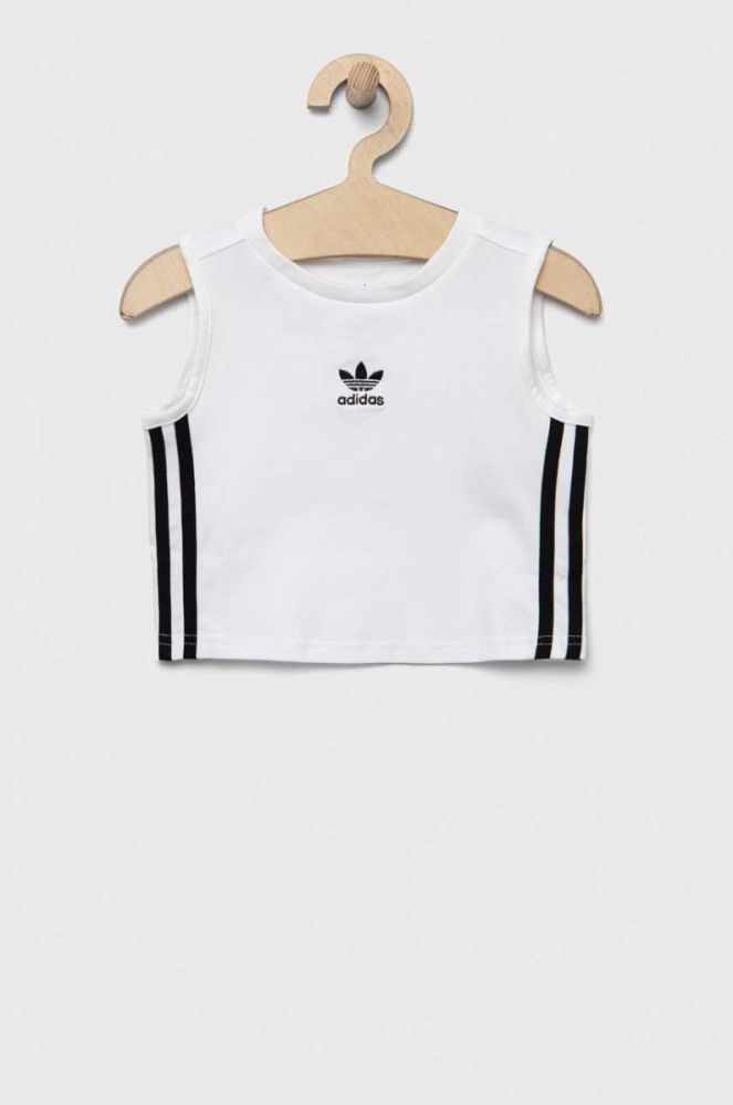 Дитячий топ adidas Originals колір білий з аплікацією фото 2