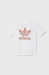 Дитяча бавовняна футболка adidas Originals колір білий з принтом (3360764)