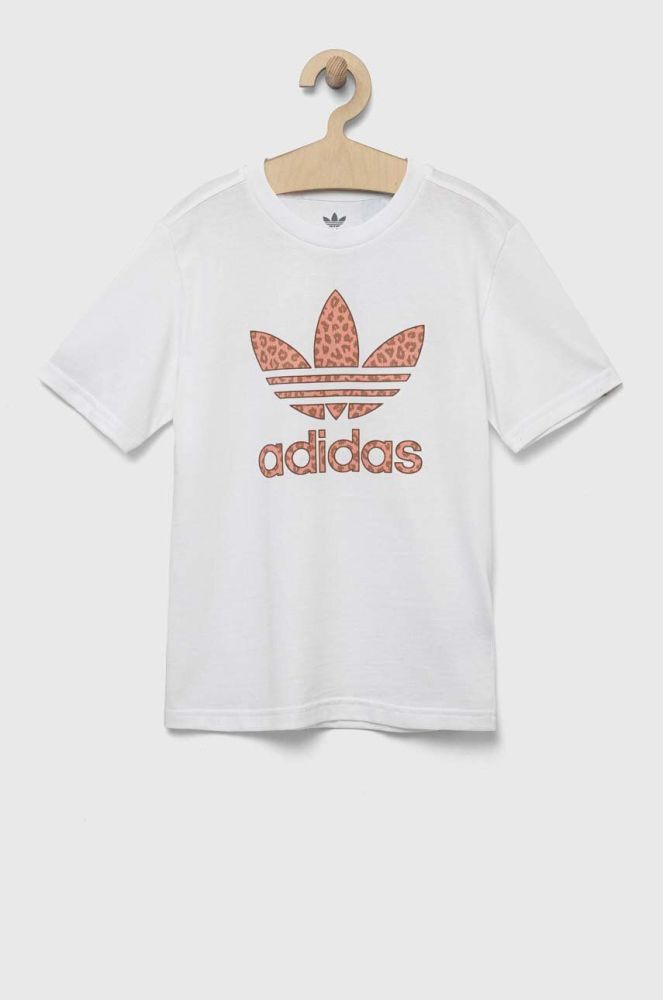 Дитяча бавовняна футболка adidas Originals колір білий з принтом (3310557)
