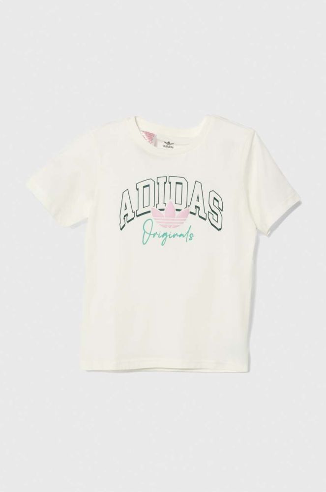 Дитяча бавовняна футболка adidas Originals колір білий з принтом (3310583)