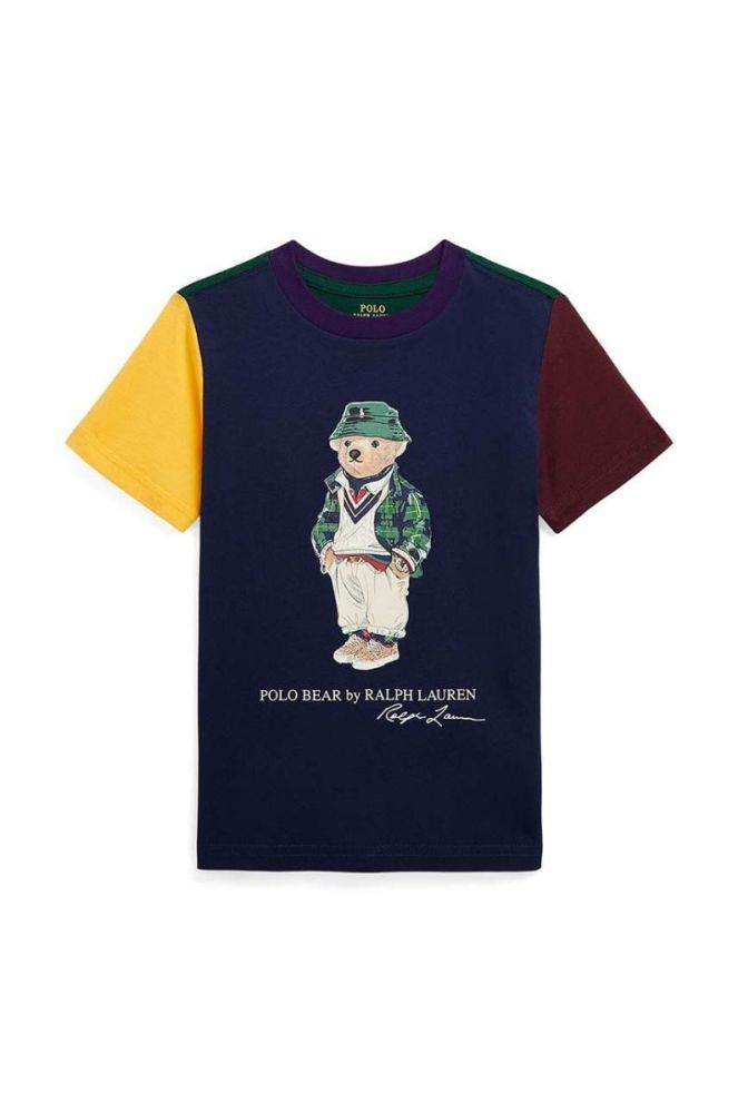 Дитяча бавовняна футболка Polo Ralph Lauren колір синій з принтом (3475094) фото 2