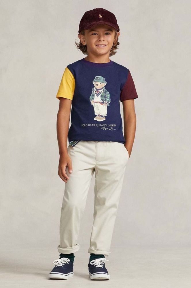 Дитяча бавовняна футболка Polo Ralph Lauren колір синій з принтом (3475094) фото 6