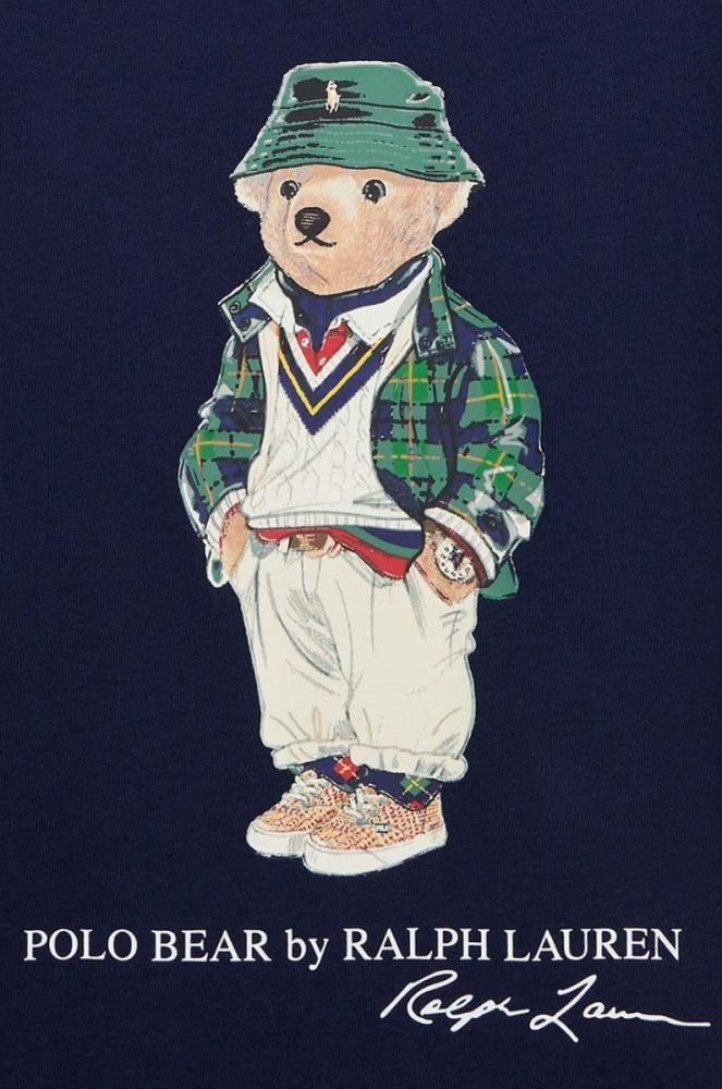 Дитяча бавовняна футболка Polo Ralph Lauren колір синій з принтом (3475094) фото 4