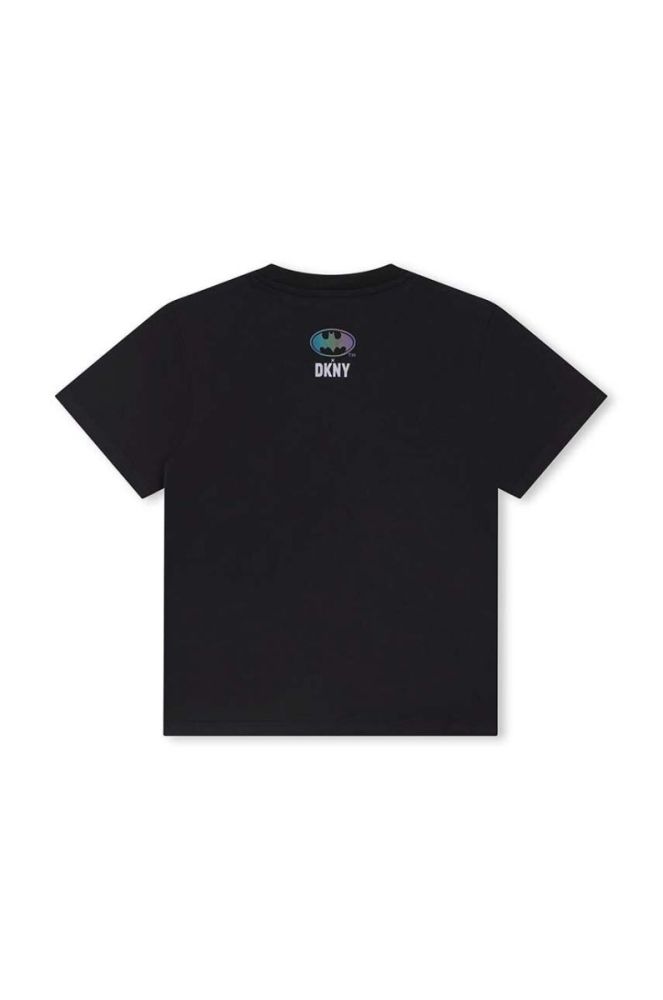 Дитяча бавовняна футболка Dkny колір чорний з принтом (3639467) фото 3