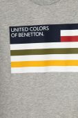 Дитяча бавовняна футболка United Colors of Benetton колір сірий з принтом (3388920)