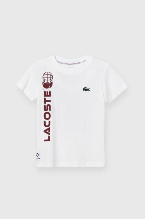 Дитяча футболка Lacoste колір білий з принтом (3619346)