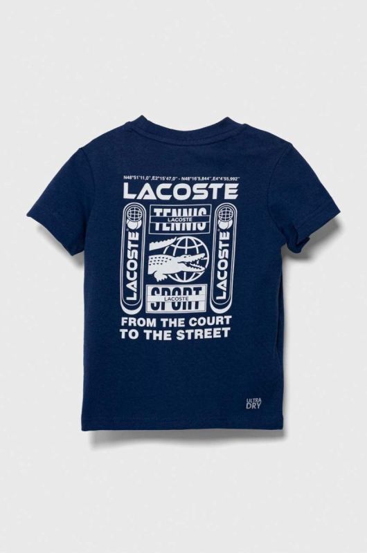 Дитяча футболка Lacoste колір синій з принтом фото 2