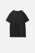 Дитяча бавовняна футболка Coccodrillo колір чорний однотонний