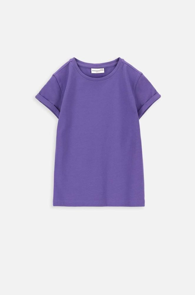 Дитяча футболка Coccodrillo колір фіолетовий однотонний