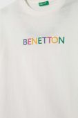 Дитяча бавовняна футболка United Colors of Benetton колір білий з принтом (3493917)