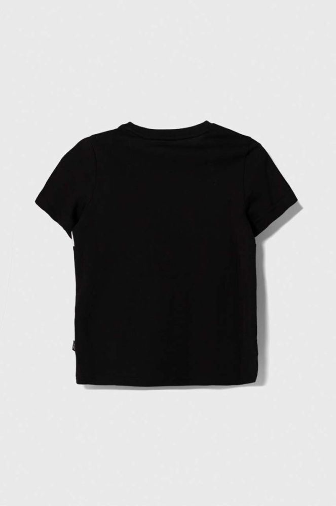 Дитяча бавовняна футболка Puma ESS Block Tee B-XX колір чорний з принтом фото 2