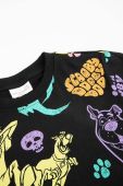 Дитяча бавовняна футболка Coccodrillo x Scooby Doo колір чорний з принтом