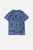 Дитяча бавовняна футболка Coccodrillo колір синій візерунок Дитяча бавовняна футболка Coccodrillo колір синій візерунок
